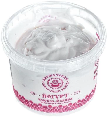 Йогурт с клюквой и малиной 2.8% жир. 450г -1}