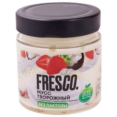 Безлактозный мусс Клубника-кокос FresCo 120г РАСПРОДАЖА-0}