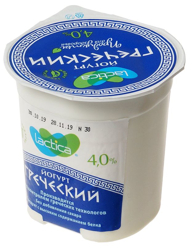 Йогурт Греческий 4% жир. натуральный 120г лактика бзмж йогурт греческий 4% лактика