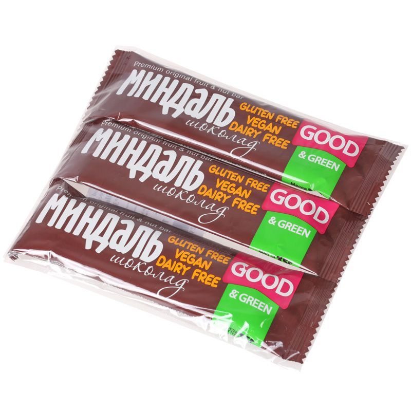 Батончик орехово-фруктовый Good&Green Миндаль-Шоколад 105г