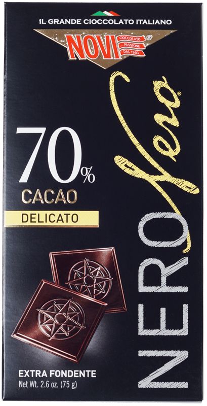 Шоколад горький 70% какао Novi Nero 75г шоколад темный novi nero малина миндаль 75 г