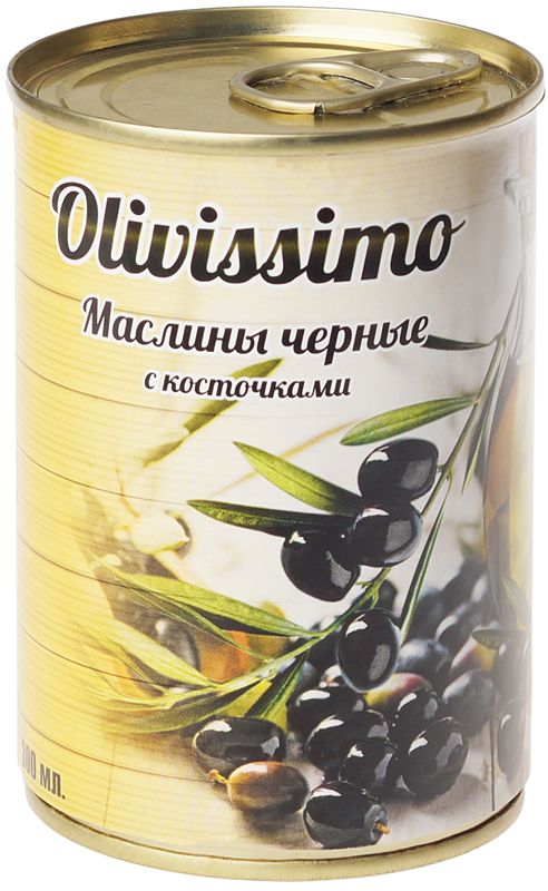 маслины черные maestro de oliva с косточкой 170 г Маслины черные с косточкой Olivissimo 300мл