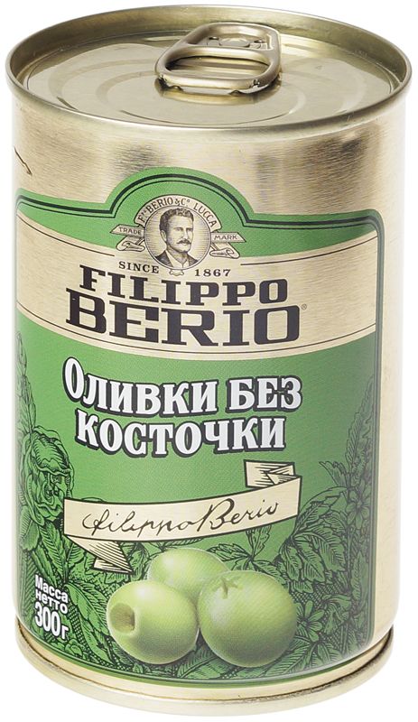 Оливки без косточки Filippo Berio 300г оливки filippo berio с анчоусом 300 г
