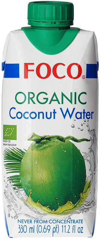 Кокосовая вода натуральная Foco 330мл кокосовая вода с соком ананаса foco 330 мл