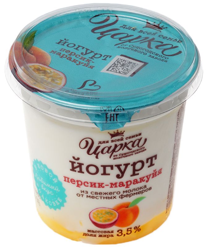 Йогурт персик-маракуйя 3.5% жир. 400г творог персик маракуйя 5% жир со сливками 10 суток 200г