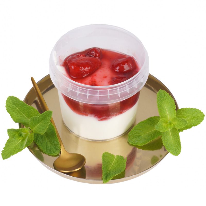 Йогурт Греческий с клубничным вареньем 5% жир. Деликатеска 200г йогурт греческий 4% жир натуральный 120г