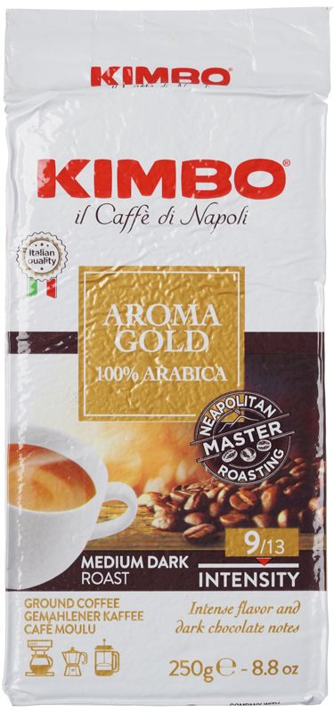 Кофе KIMBO Арома Голд брикет 250г цена и фото