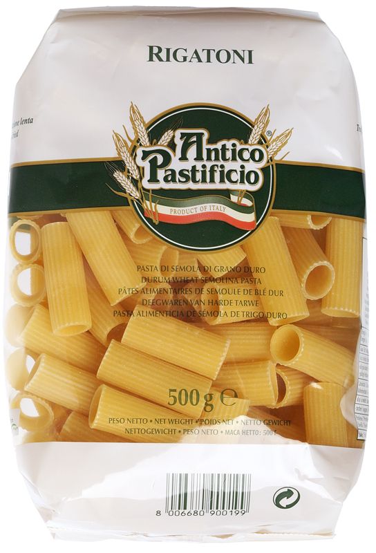 Макароны из твердых сортов пшеницы Ригатони 500г макароны европа 400г ракушки