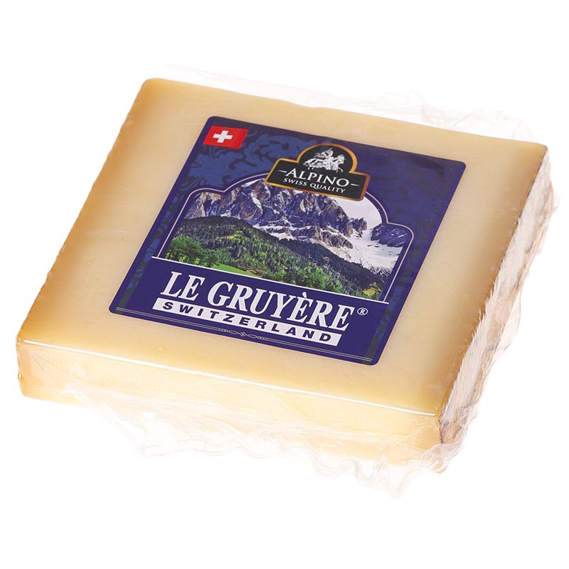 Сыр Грюйер Швейцарский Alpino 50% жир. ~400г сыр швейцарский цилиндр 50% жир деликатеска 600г